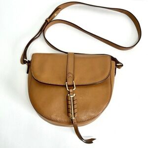 Stella and Dot Covet Leather Crossbody bag Sloane Brown purse